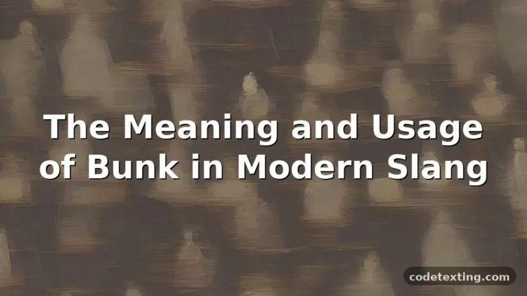bunk meaning slang