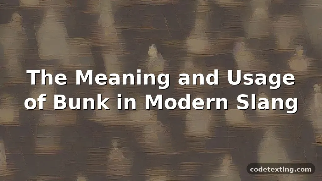 bunk meaning slang