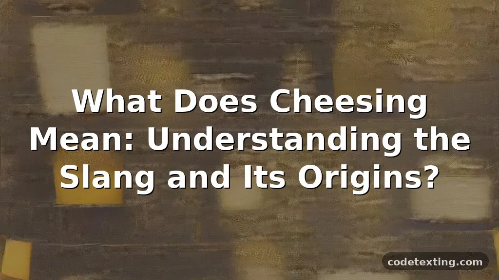 cheesing meaning slang