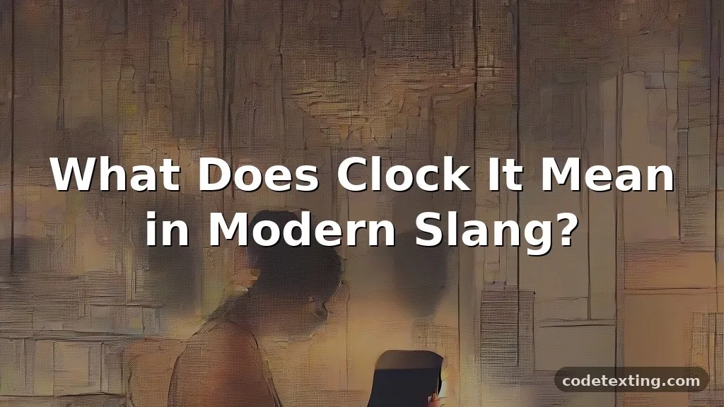 clock it meaning slang
