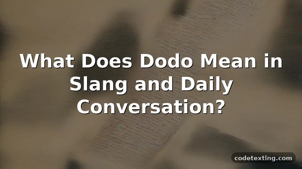 dodo meaning slang