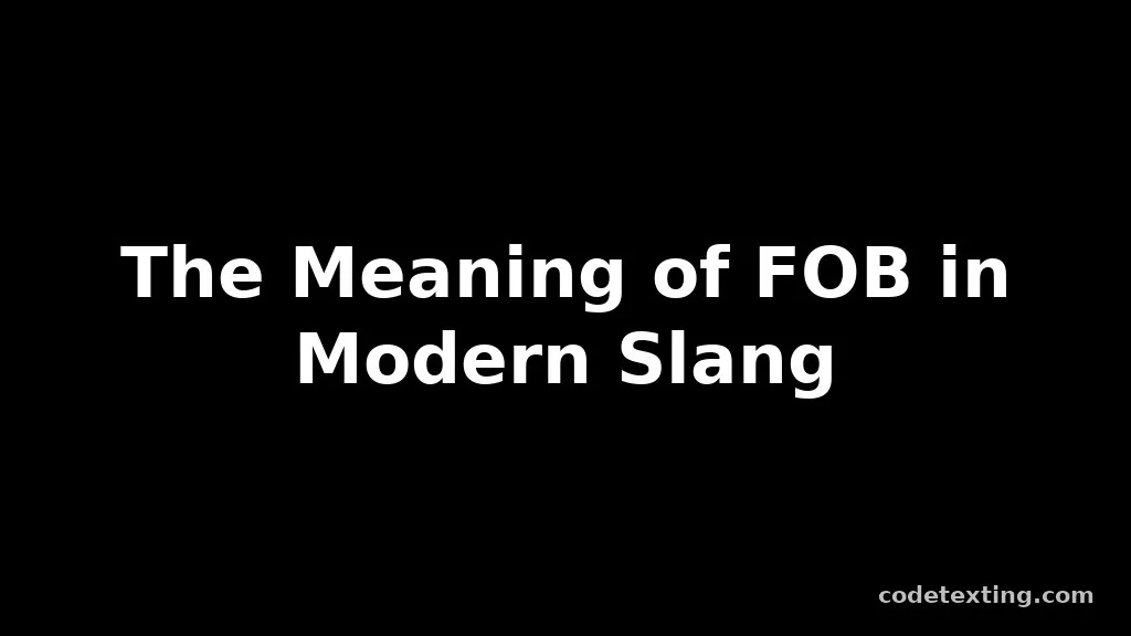fob meaning slang