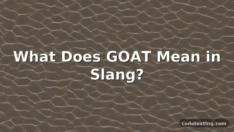 goat meaning slang