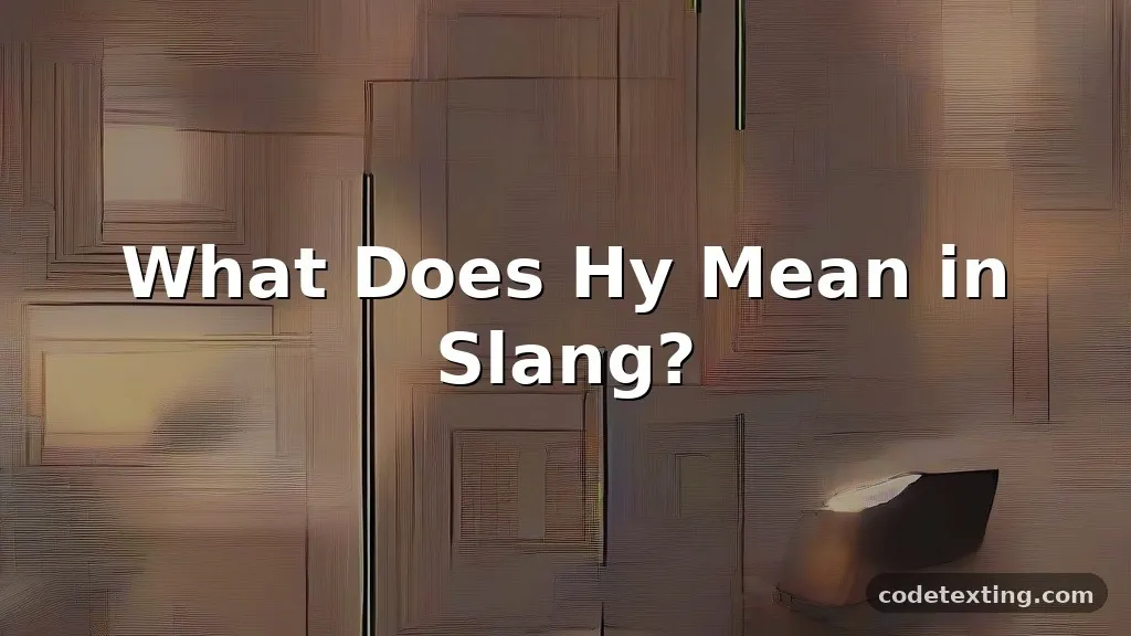 hy meaning in slang