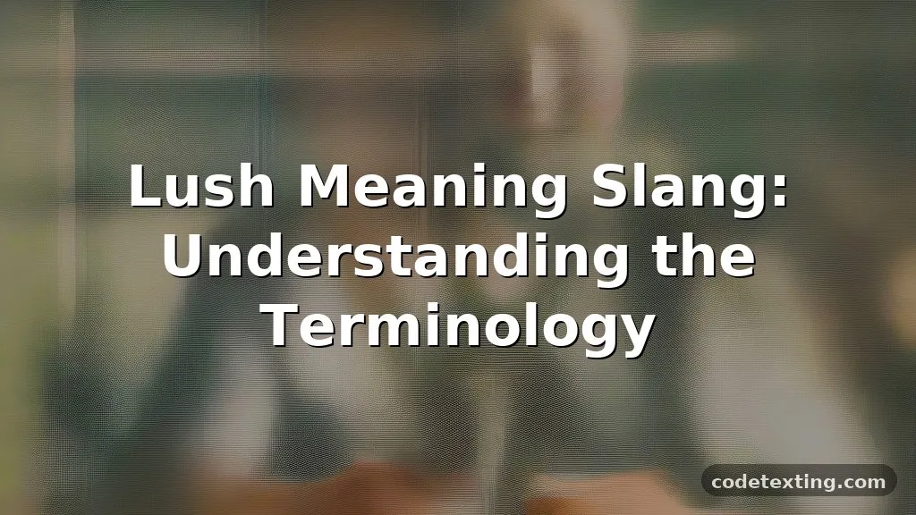 lush meaning slang