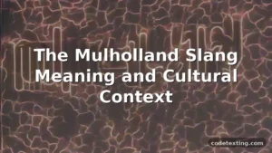 mulholland meaning slang