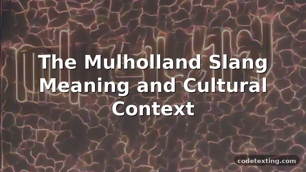 mulholland meaning slang