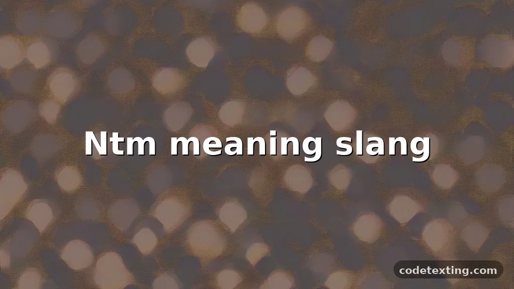 ntm meaning slang