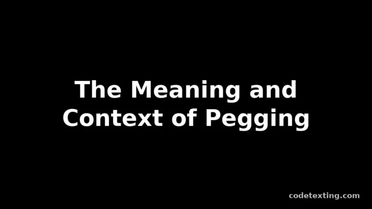 pegging meaning in english slang