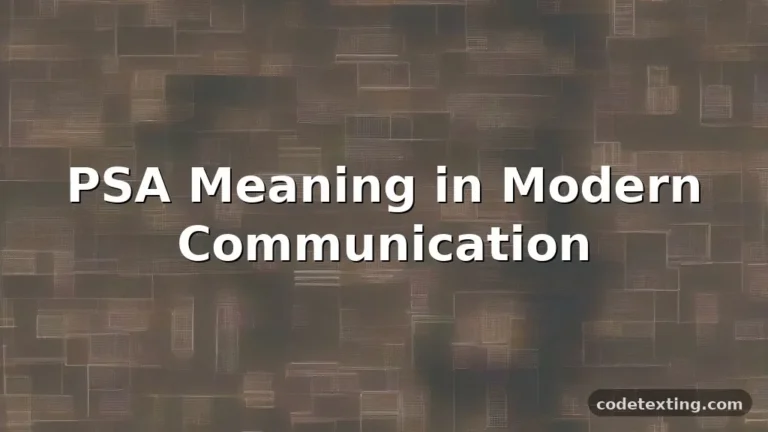 psa meaning slang