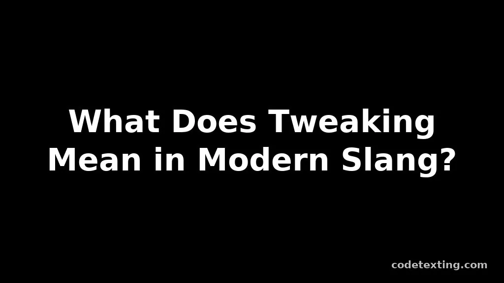 tweaking meaning slang