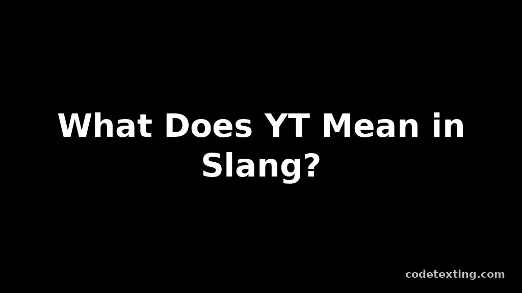 yt meaning slang