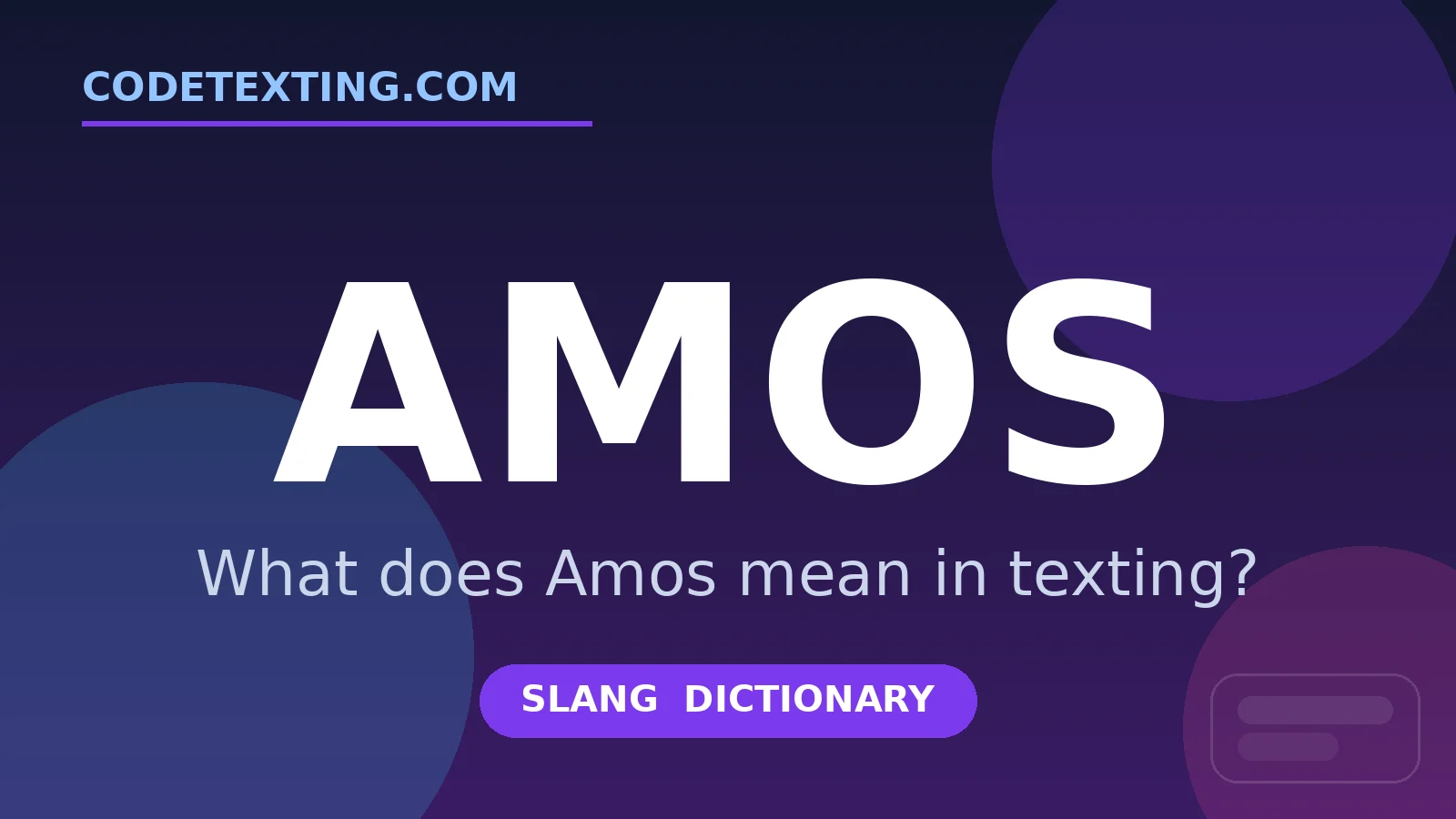 Amos meaning in texting slang - what does Amos mean
