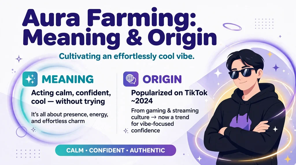 aura farming meaning and origin infographic