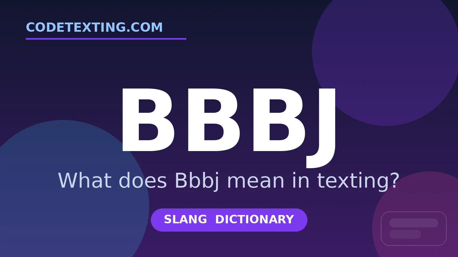 Bbbj meaning in texting slang - what does Bbbj mean