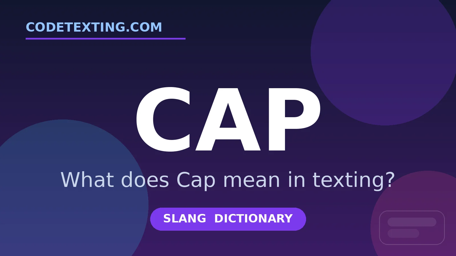 Cap meaning in texting slang - what does Cap mean