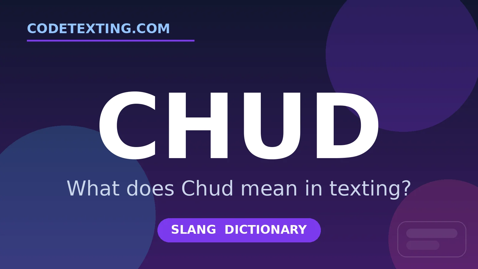 Chud meaning in texting slang - what does Chud mean