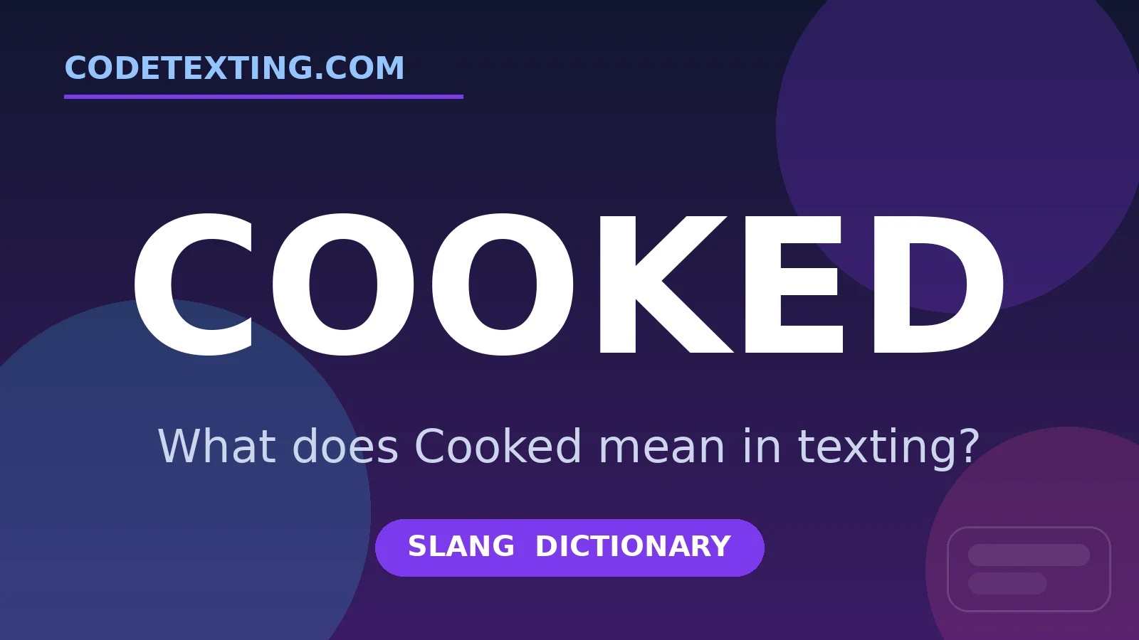 Cooked meaning in texting slang - what does Cooked mean