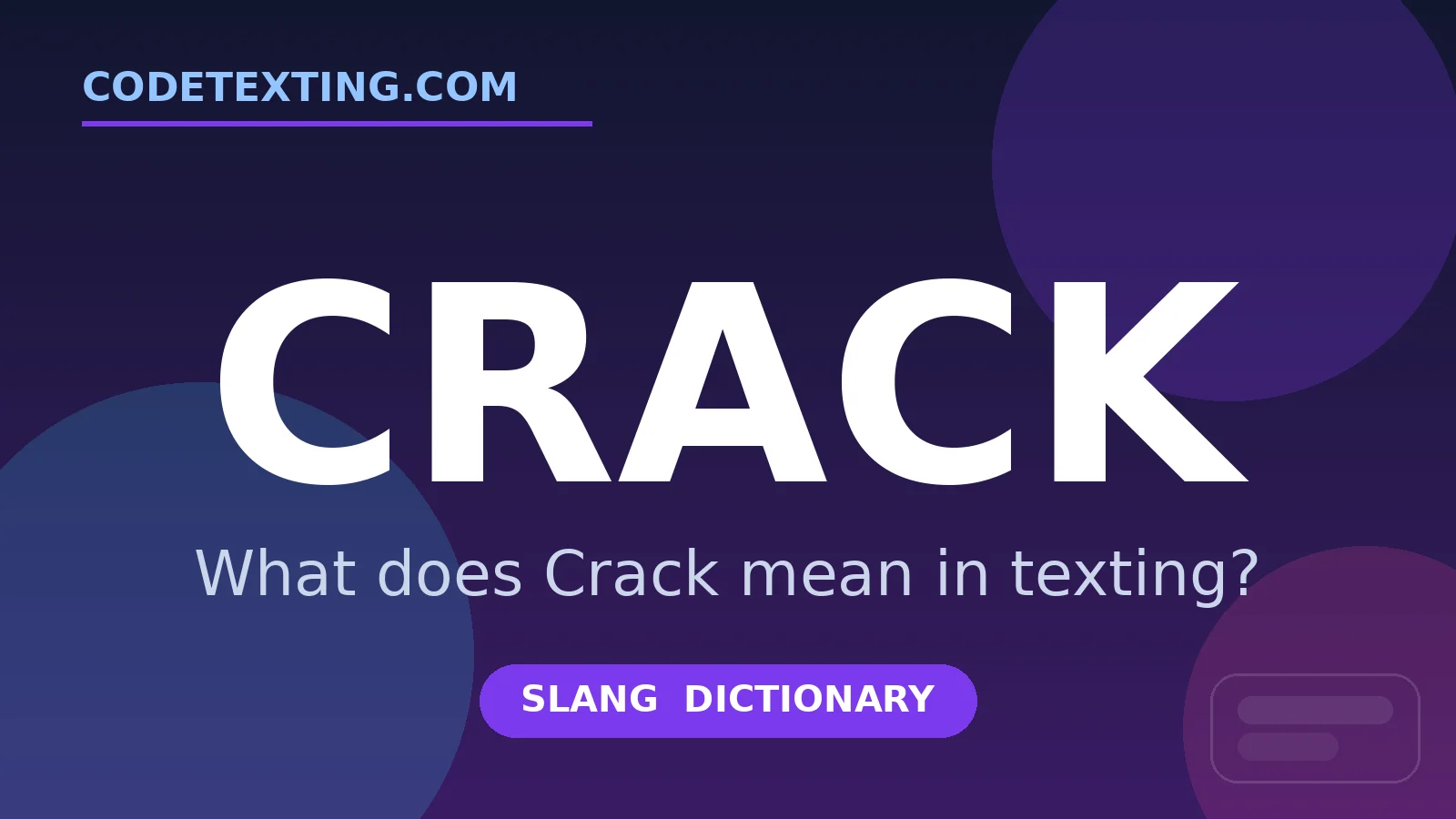 Crack meaning in texting slang - what does Crack mean
