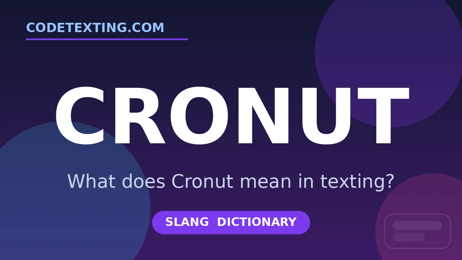 Cronut meaning in texting slang - what does Cronut mean