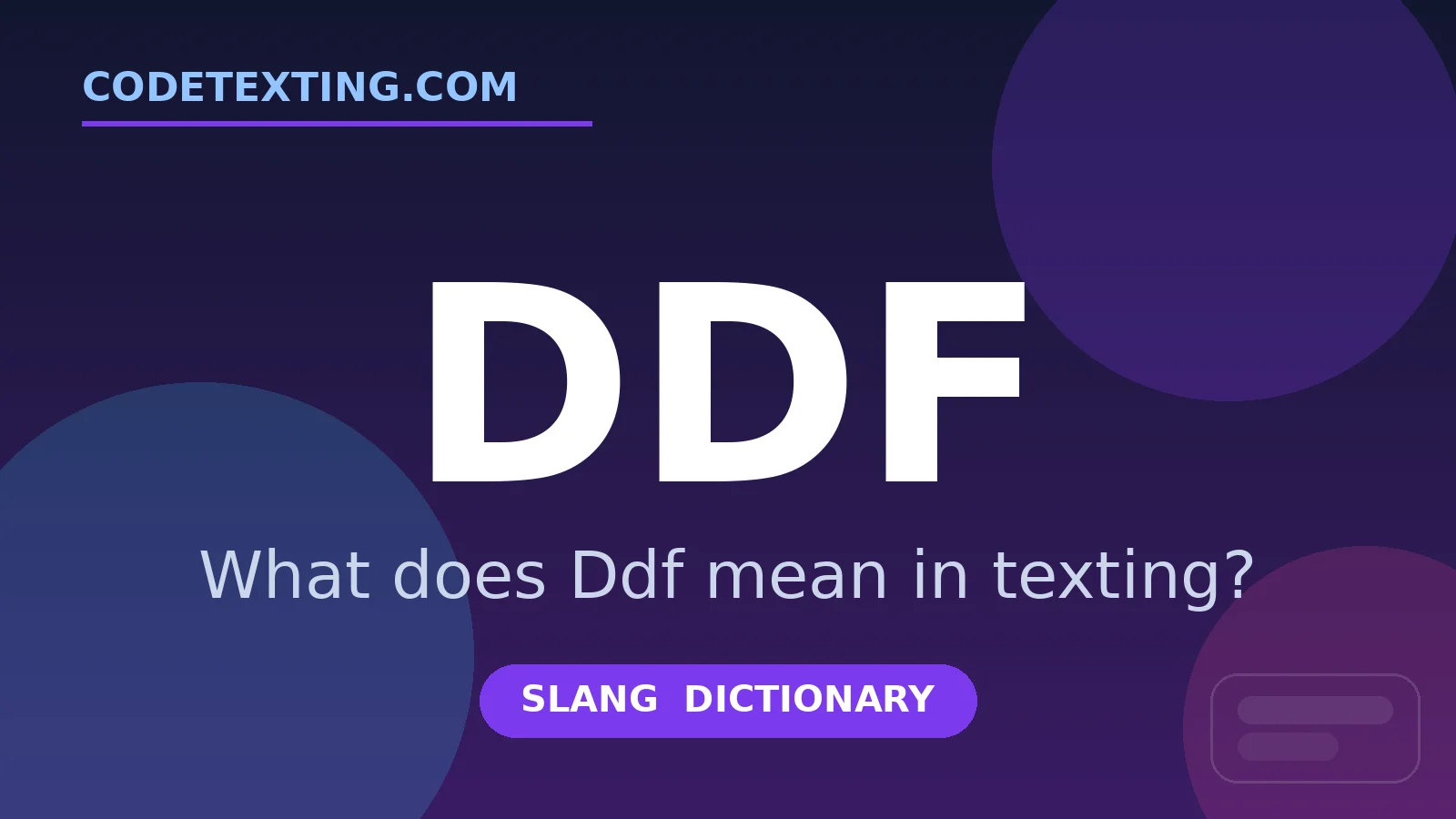 Ddf meaning in texting slang - what does Ddf mean