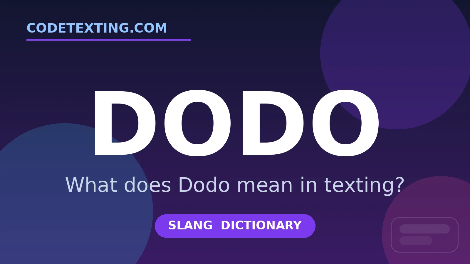 Dodo meaning in texting slang - what does Dodo mean