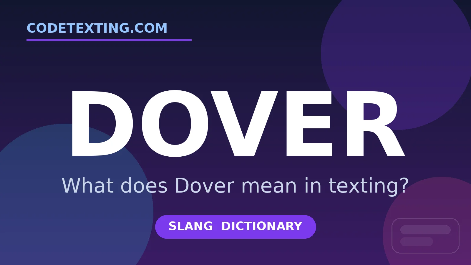 Dover meaning in texting slang - what does Dover mean