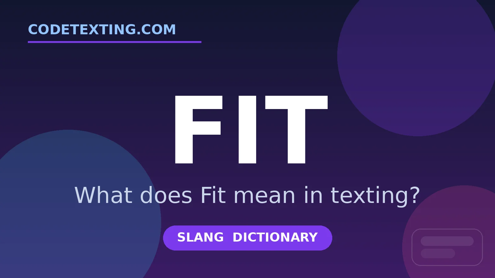 Fit meaning in texting slang - what does Fit mean