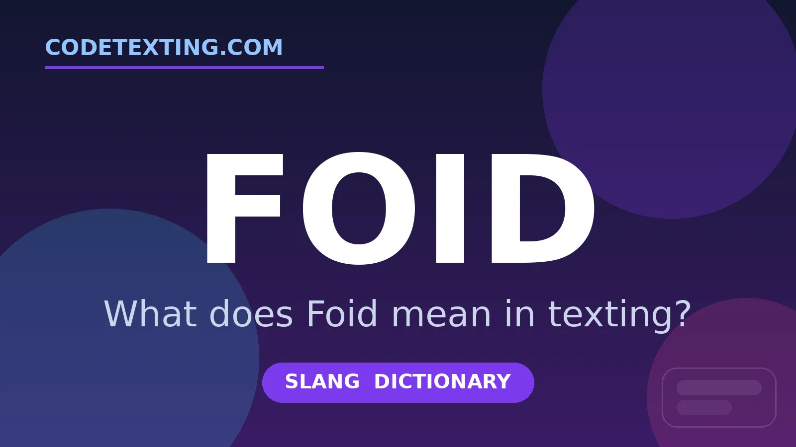 Foid meaning in texting slang - what does Foid mean