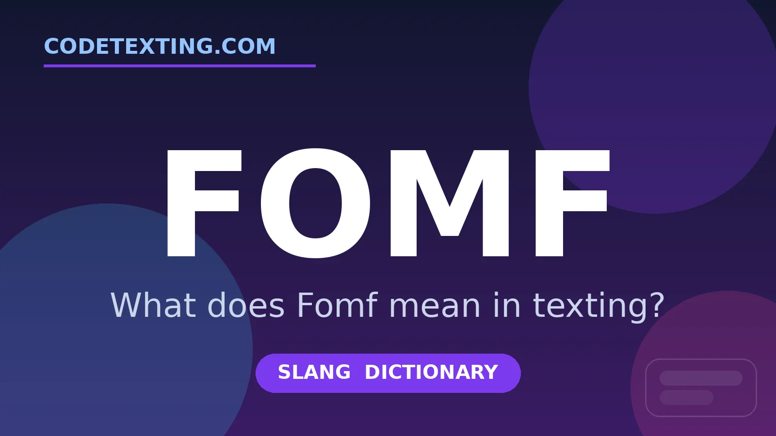 Fomf meaning in texting slang - what does Fomf mean