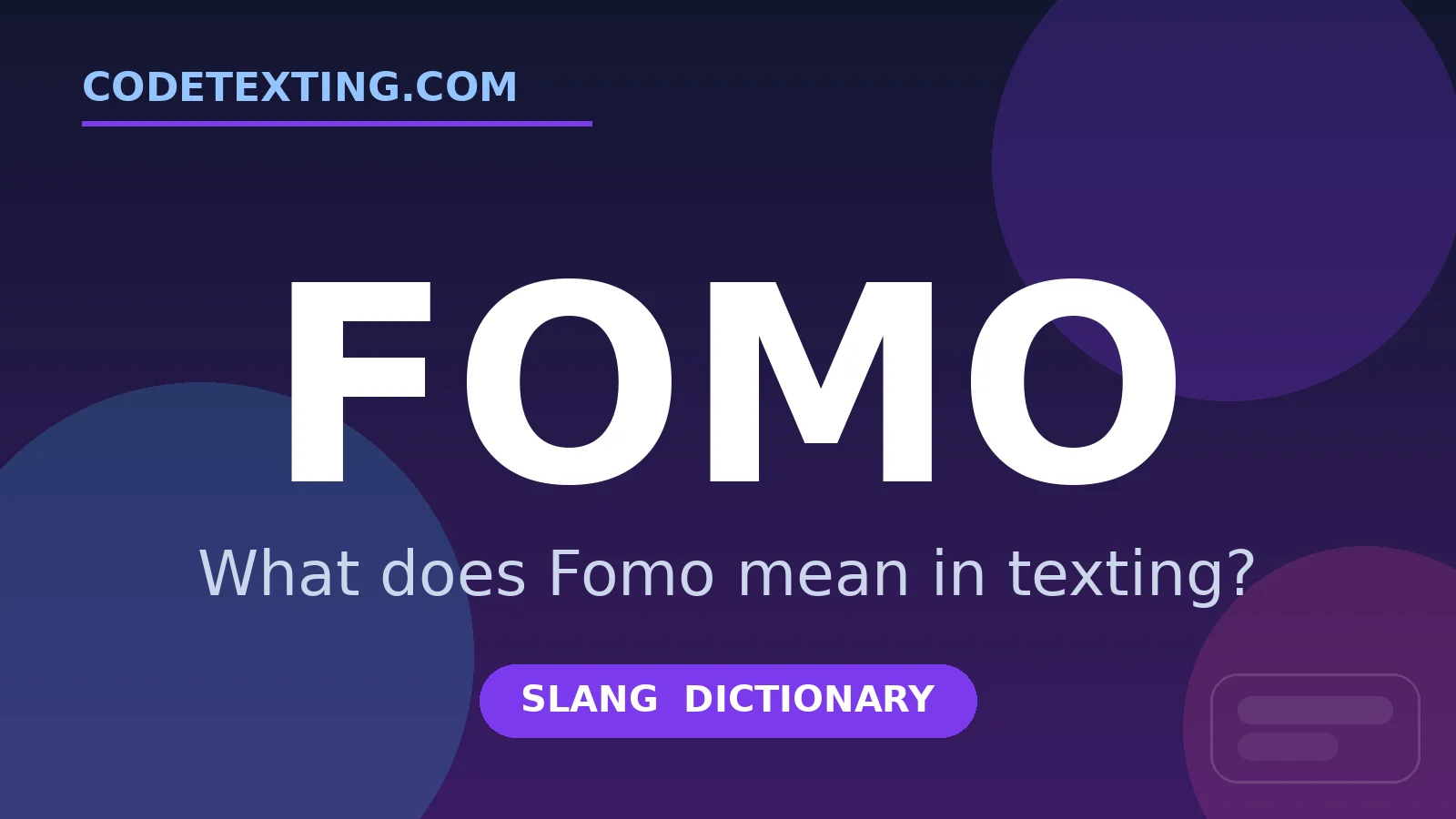 Fomo meaning in texting slang - what does Fomo mean