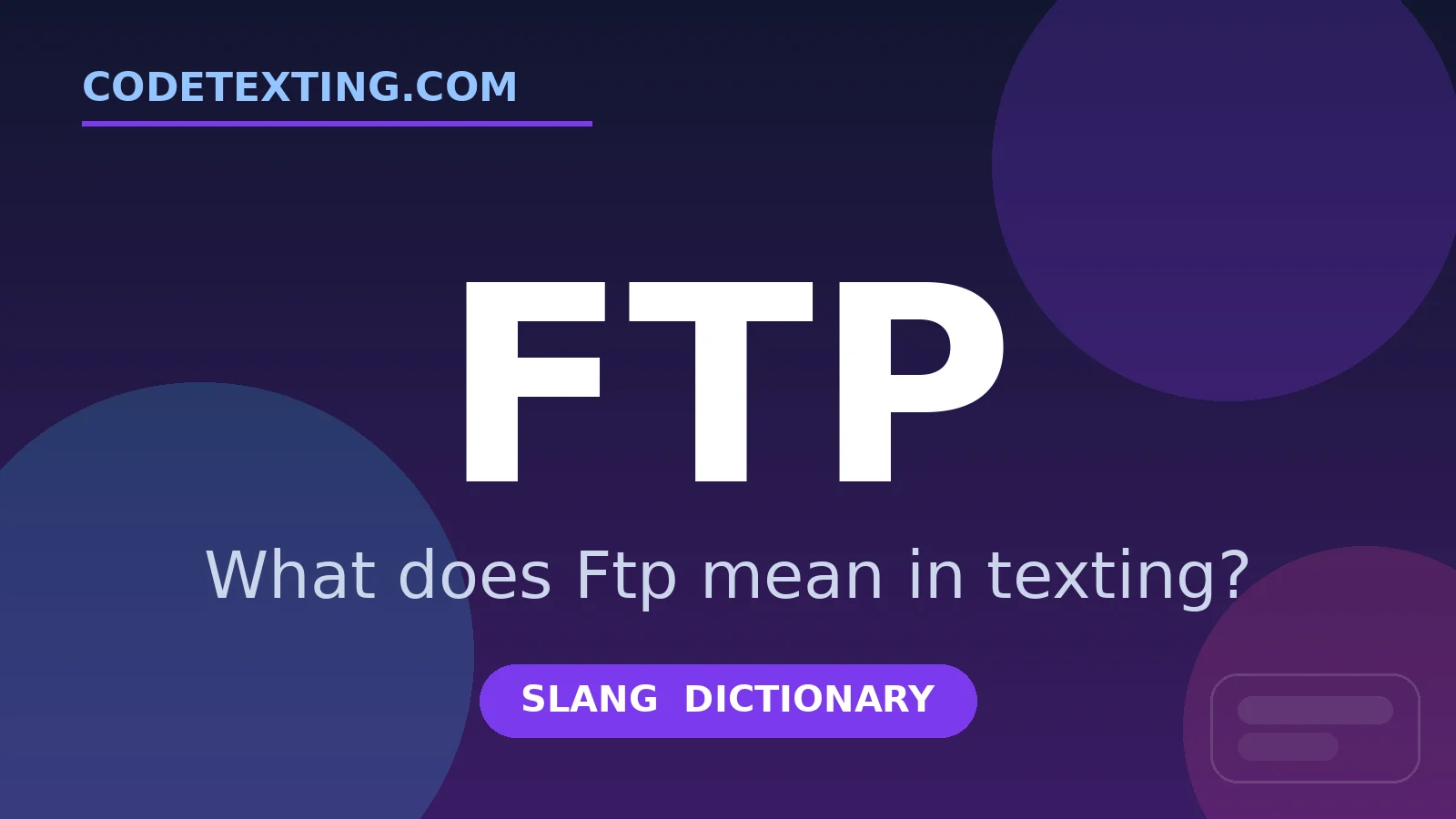 Ftp meaning in texting slang - what does Ftp mean