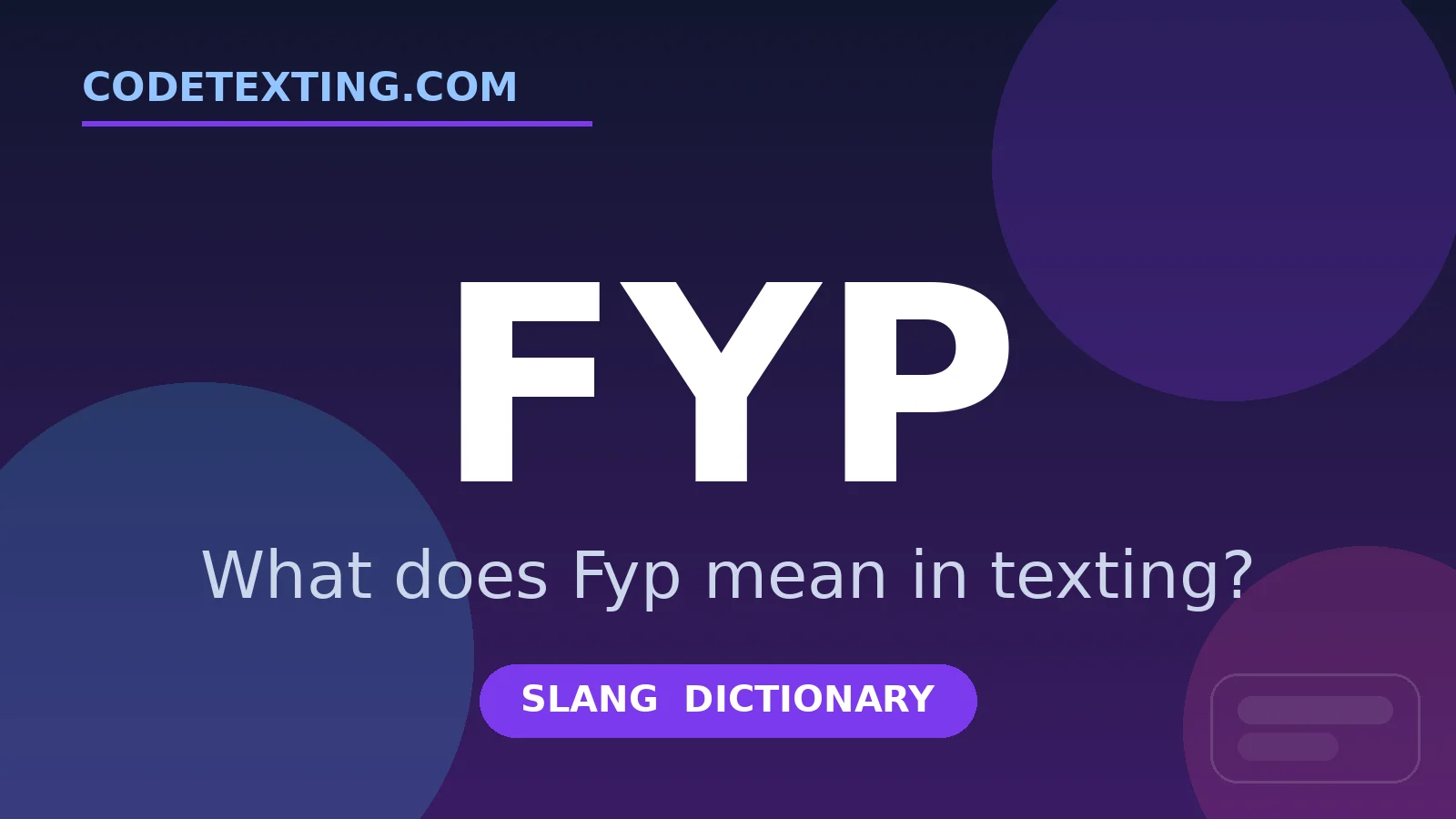 Fyp meaning in texting slang - what does Fyp mean