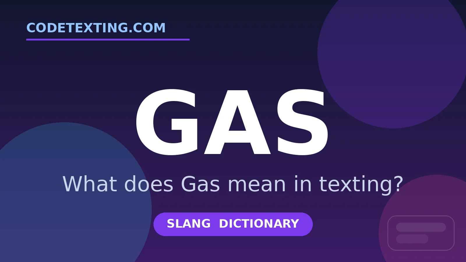 Gas meaning in texting slang - what does Gas mean