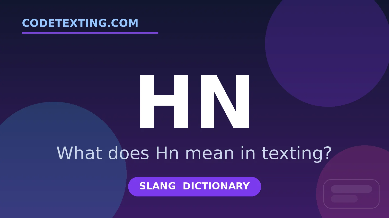 Hn meaning in texting slang - what does Hn mean