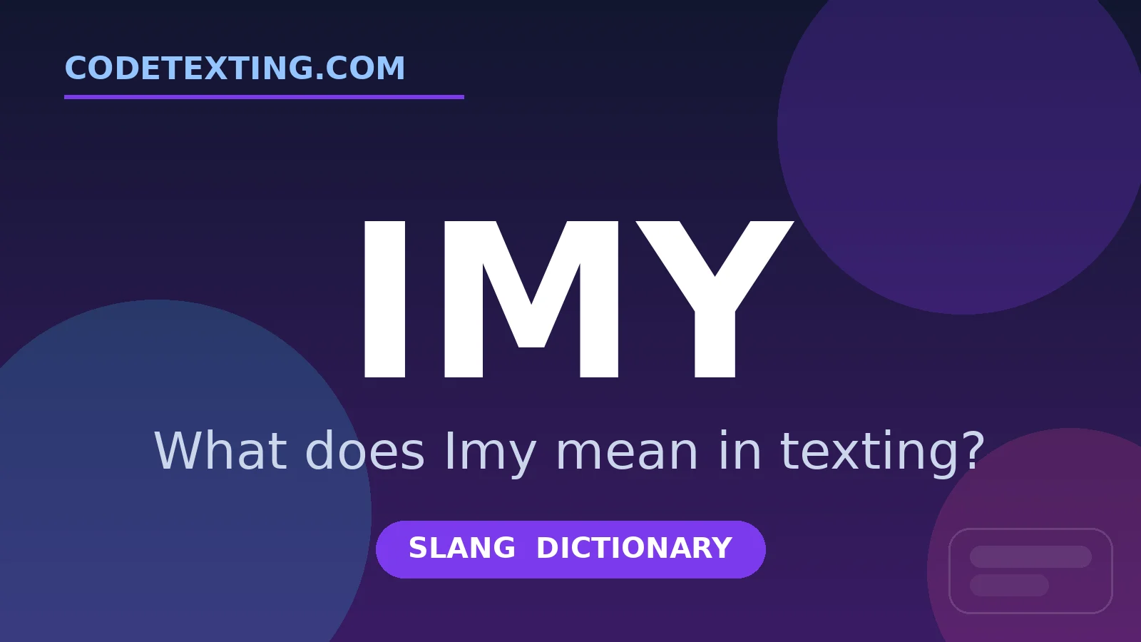 Imy meaning in texting slang - what does Imy mean