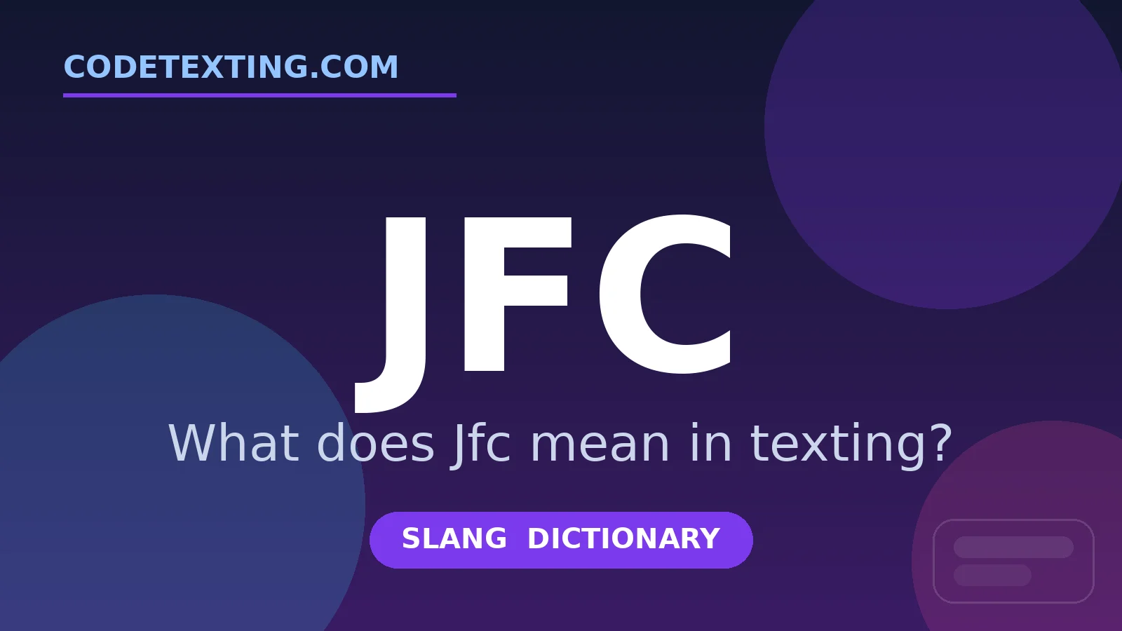 Jfc meaning in texting slang - what does Jfc mean