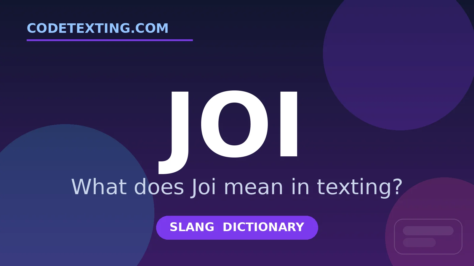 Joi meaning in texting slang - what does Joi mean