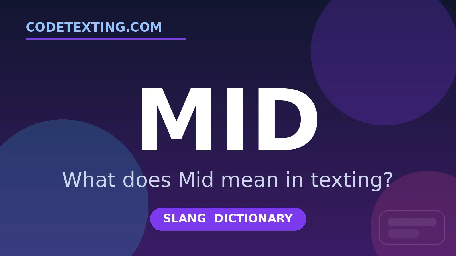 Mid meaning in texting slang - what does Mid mean