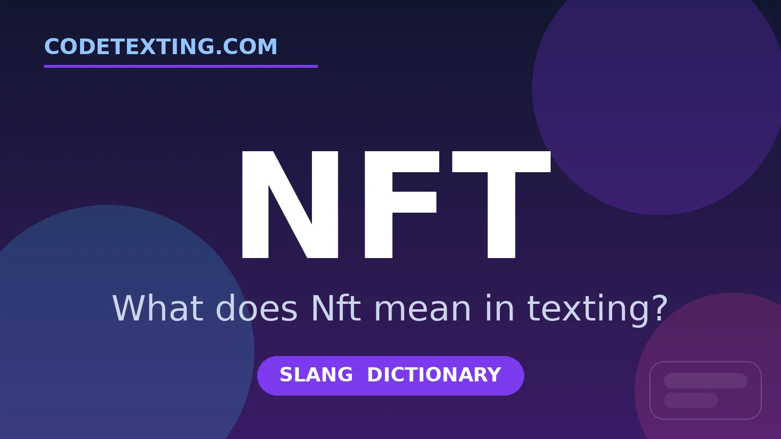 Nft meaning in texting slang - what does Nft mean