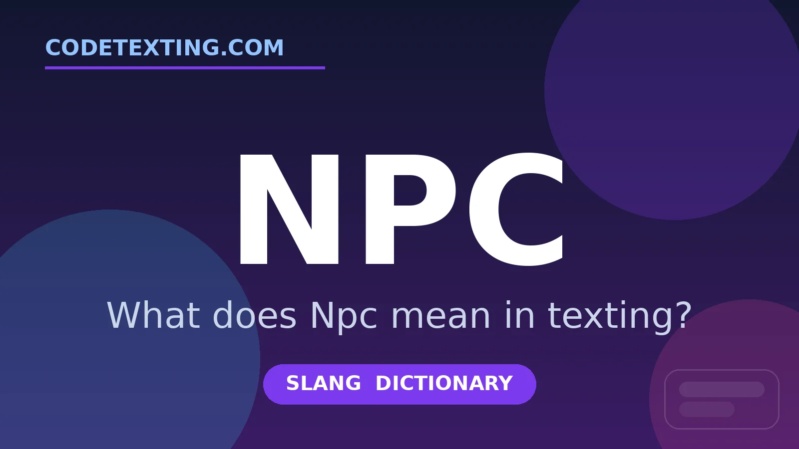 Npc meaning in texting slang - what does Npc mean