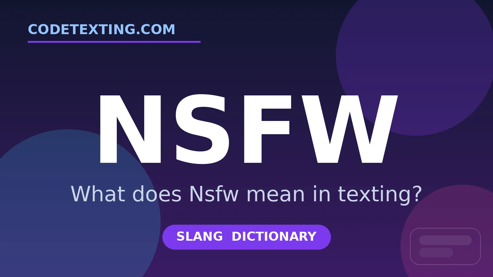 Nsfw meaning in texting slang - what does Nsfw mean