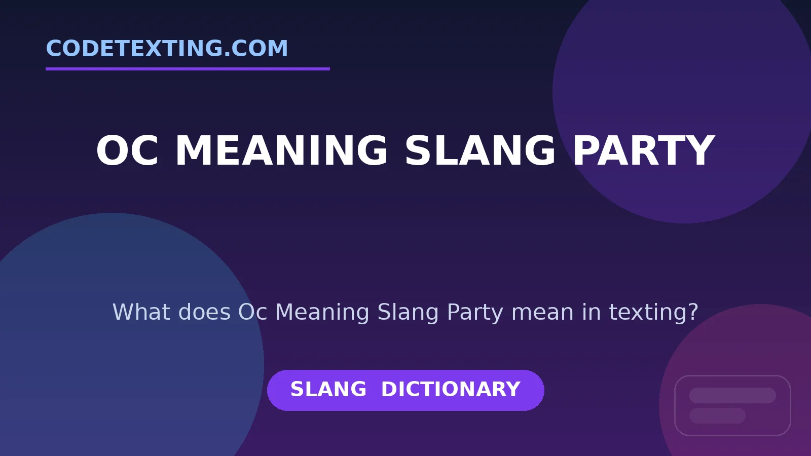 OC meaning in texting slang