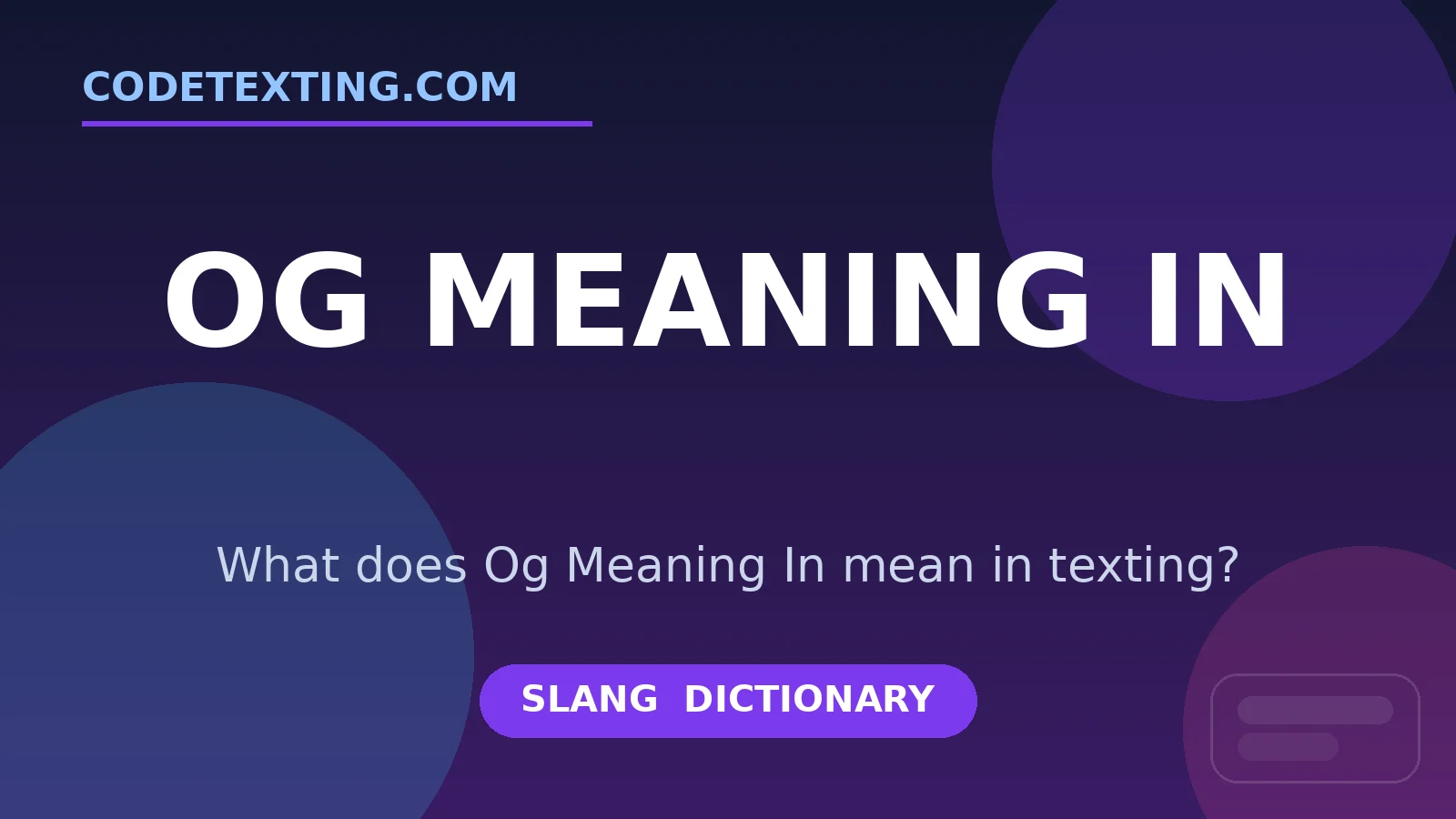 OG meaning in texting slang