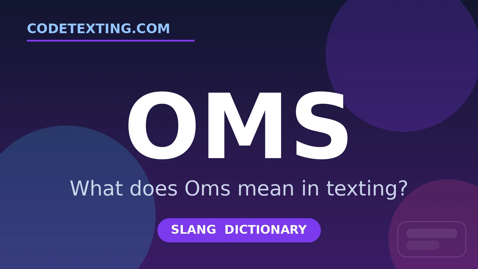 Oms meaning in texting slang - what does Oms mean