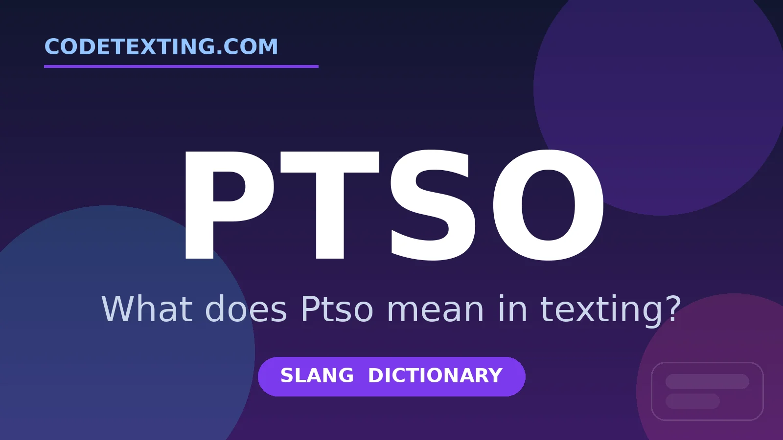 Ptso meaning in texting slang - what does Ptso mean