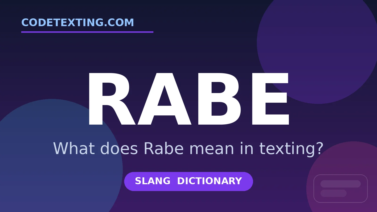 Rabe meaning in texting slang - what does Rabe mean