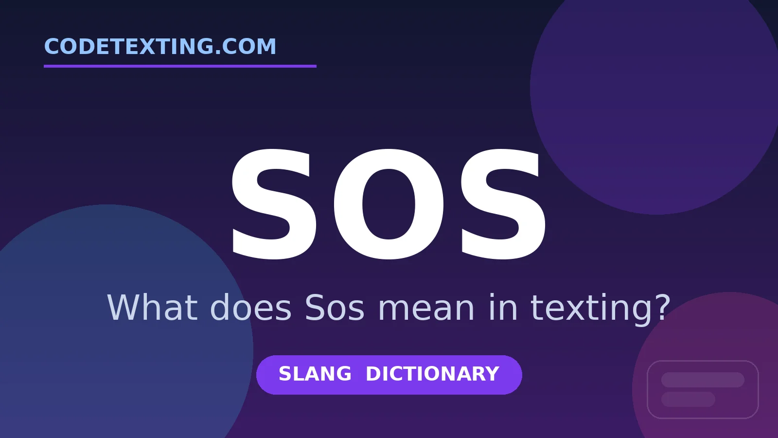 Sos meaning in texting slang - what does Sos mean