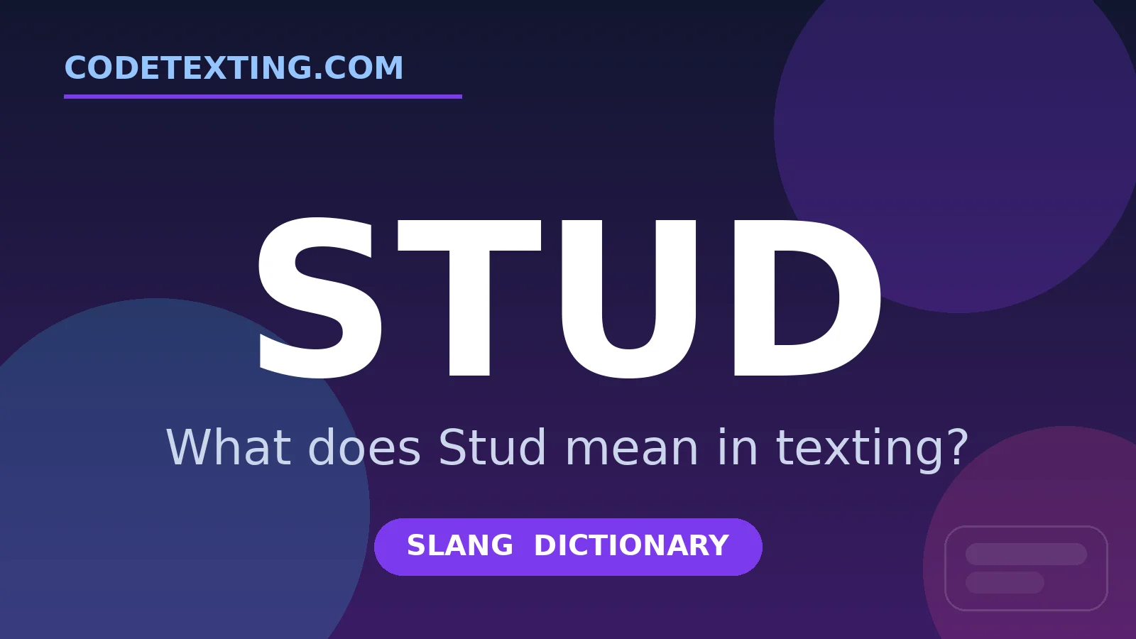 Stud meaning in texting slang - what does Stud mean