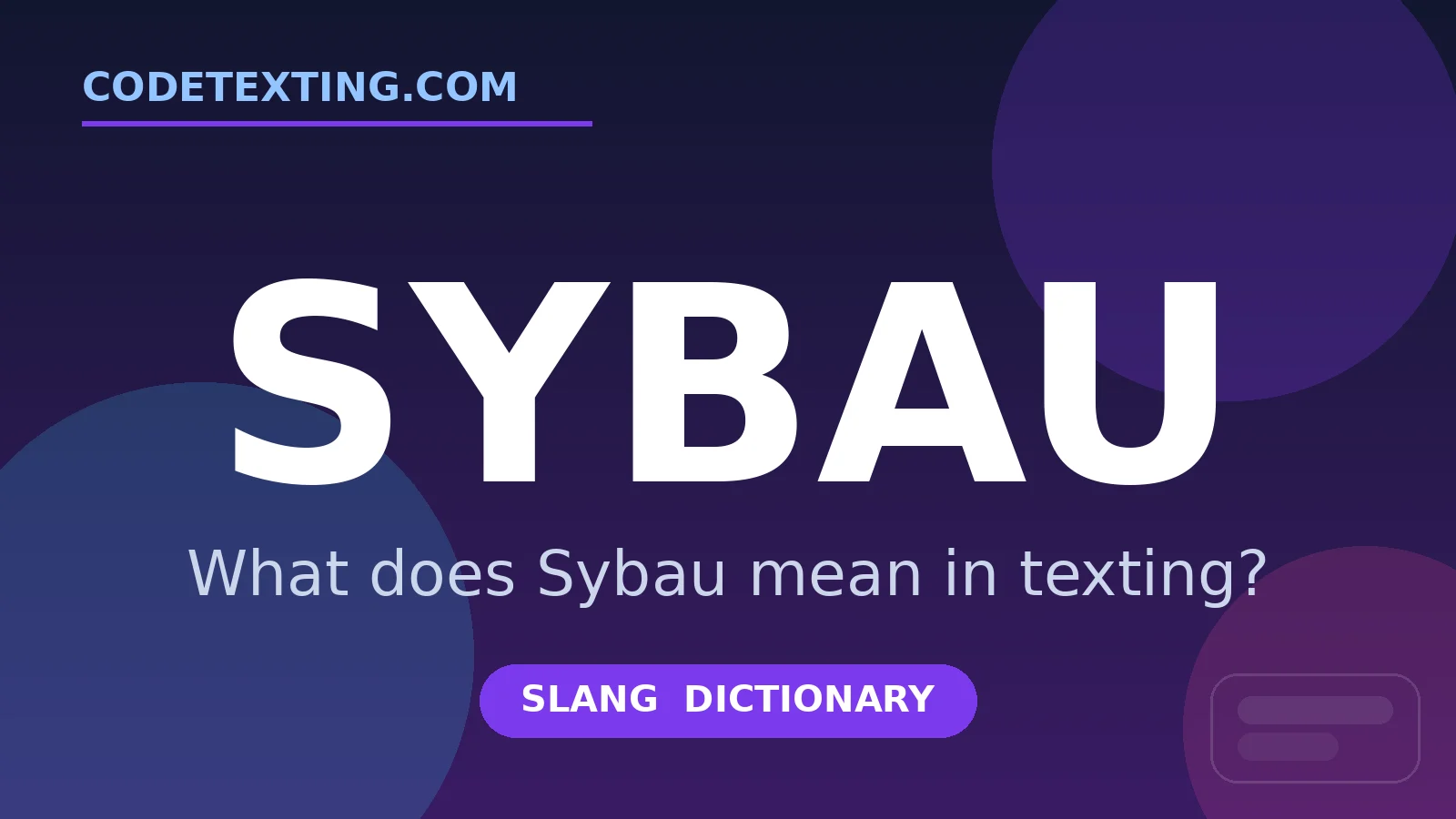 Sybau meaning in texting slang - what does Sybau mean